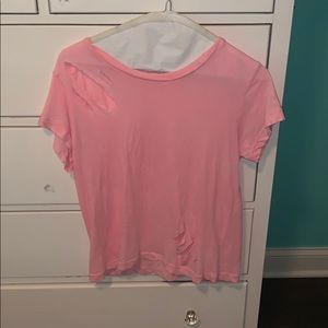 Wild fox ripped pink T-shirt